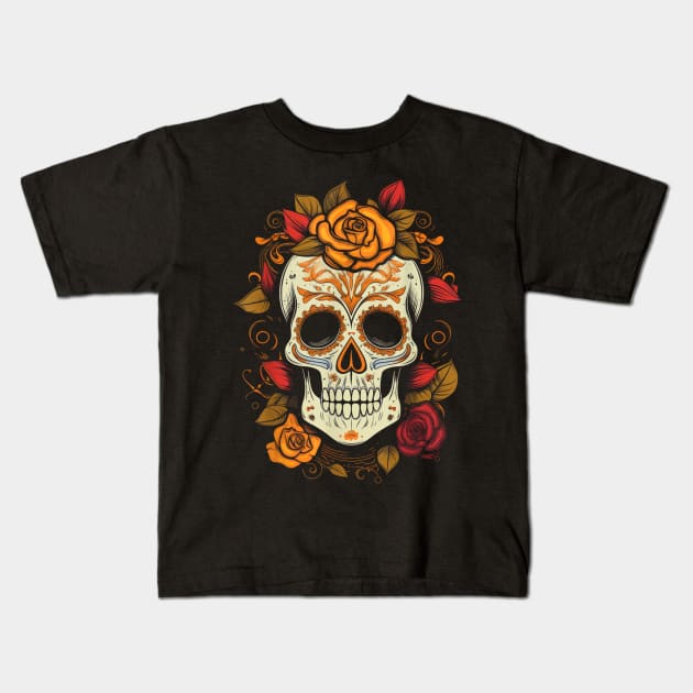 De Los Muertos Day of the Dead Sugar Skull Halloween Women Kids T-Shirt by irelandefelder